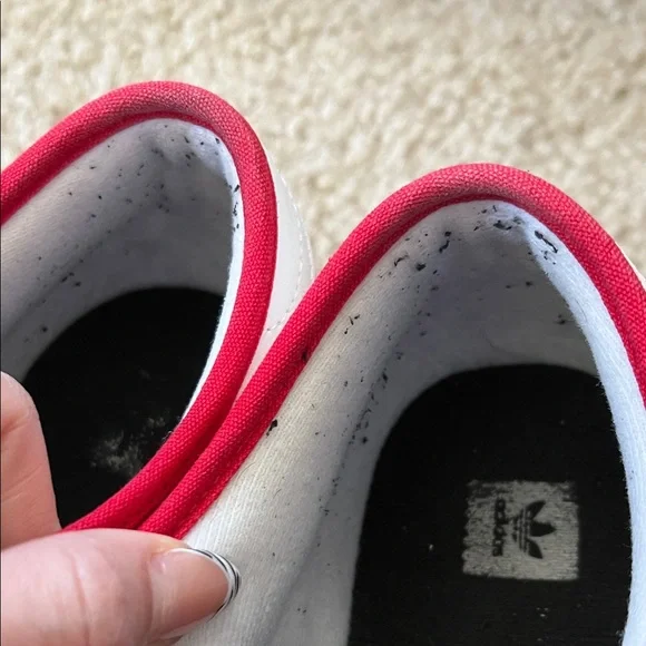 adidas Red Canvas Low-Profile Sneakers with White Stripes - Picture 13 of 13